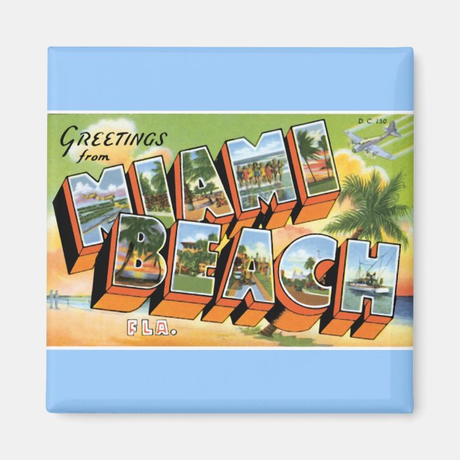 Hälsning från Miami Beach Magnet (Framsidan)