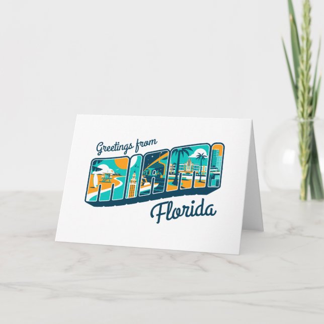 Hälsning från Miami Florida Kort (Framsida)