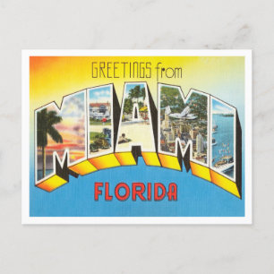 Hälsning från Miami, Florida Vintage resor Vykort