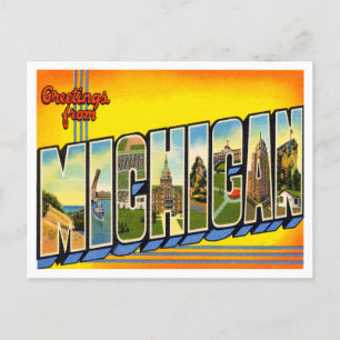 Hälsning från Michigan Vintage resor Vykort