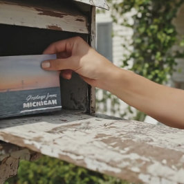 Hälsning från Michigansundet Mackinaw Vykort