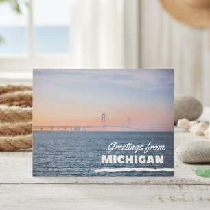 Hälsning från Michigansundet Mackinaw Vykort