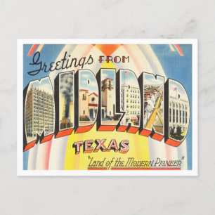 Hälsning från Midland, Texas Vintage resor Vykort