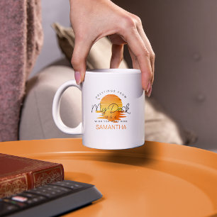 Hälsning från min Desk Sunset på Vatten Kaffemugg