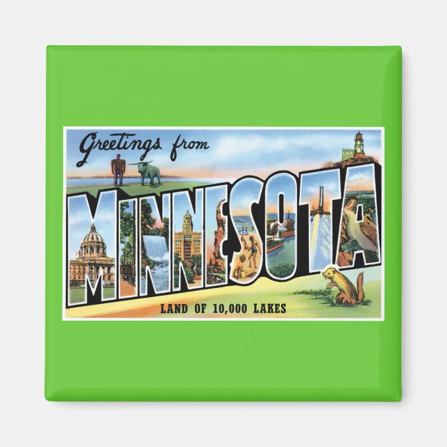Hälsning från Minnesota! Magnet (Framsidan)