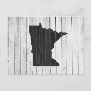 Hälsning från Minnesota Rustic Wooden Vykort