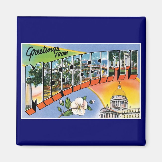 Hälsning från Mississippi! Magnet (Framsidan)