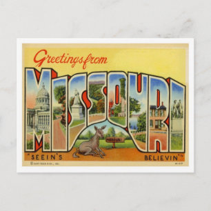 Hälsning från Missouri Vintage Vykort