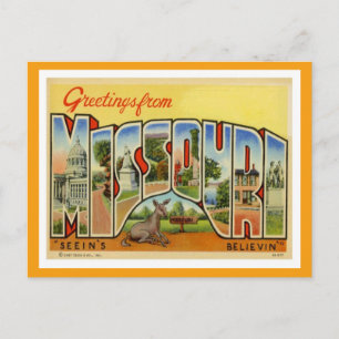 Hälsning från Missouri Vintage Vykort