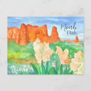 Hälsning från Moab Utah Red Sten Desert Flowers Vykort