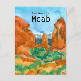 Hälsning från Moab Utah Red Sten Mountain Desert Vykort