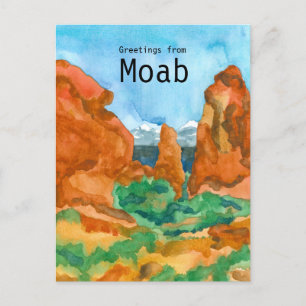Hälsning från Moab Utah Red Sten Mountain Desert Vykort