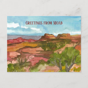 Hälsning från Moab Utah Red Sten Southwest Desert Vykort