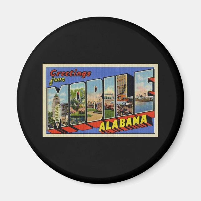 Hälsning från Mobile Alabama Magnet (Framsidan)