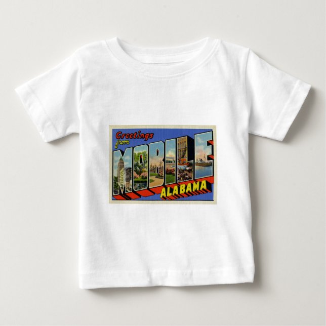 Hälsning från Mobile Alabama Tee Shirt (Framsida)