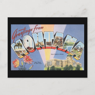Hälsning från Montana_Vintage resor Poster Vykort
