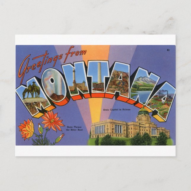 Hälsning från Montana Vykort (Framsida)
