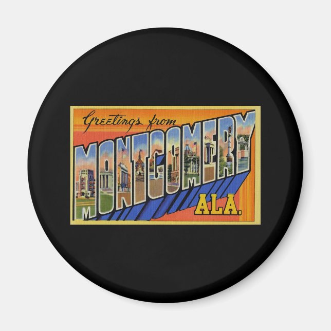 Hälsning från Montgomery Alabama Magnet (Framsidan)