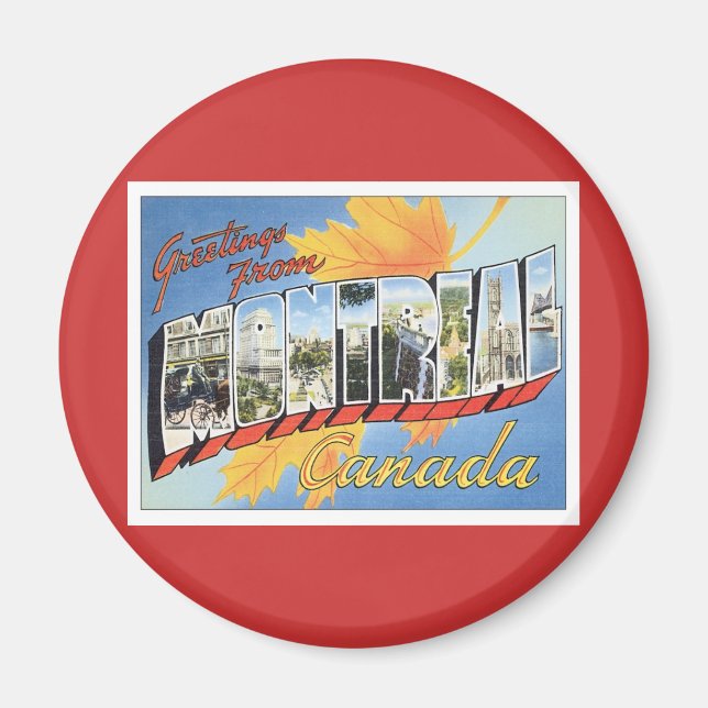Hälsning från Montreal Kanada Magnet (Framsidan)
