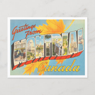 Hälsning från Montreal, Kanada Vintage resor Vykort