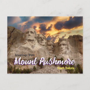 Hälsning från Mount Rushmore South Dakota Vykort