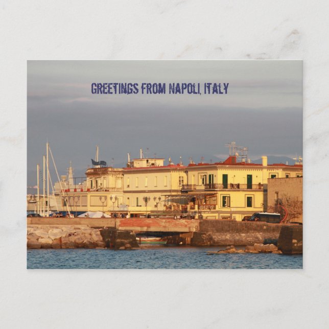 Hälsning från Napoli, vykort för Italien (Framsida)