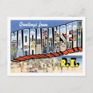 Hälsning från Narragansett Rhode island US City Vykort