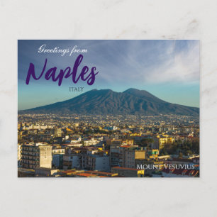 Hälsning från Neapel Italien Mount Vesuvioius Vykort