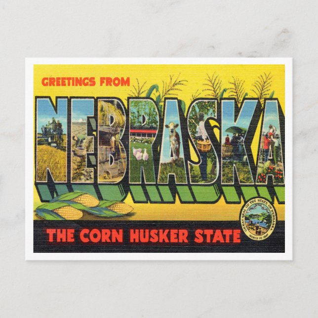 Hälsning från Nebraska, Maj Nusker-staten Vykort (Framsida)