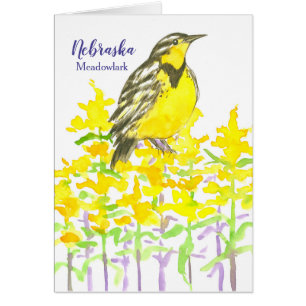 Hälsning från Nebraska Meadowlark Goldenrod Hälsningskort