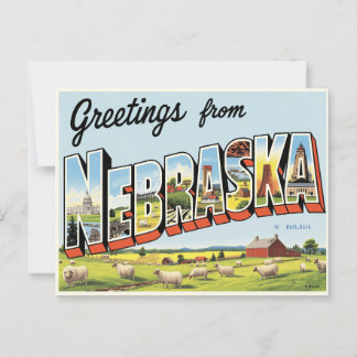 Hälsning från Nebraska Vintage Vykort
