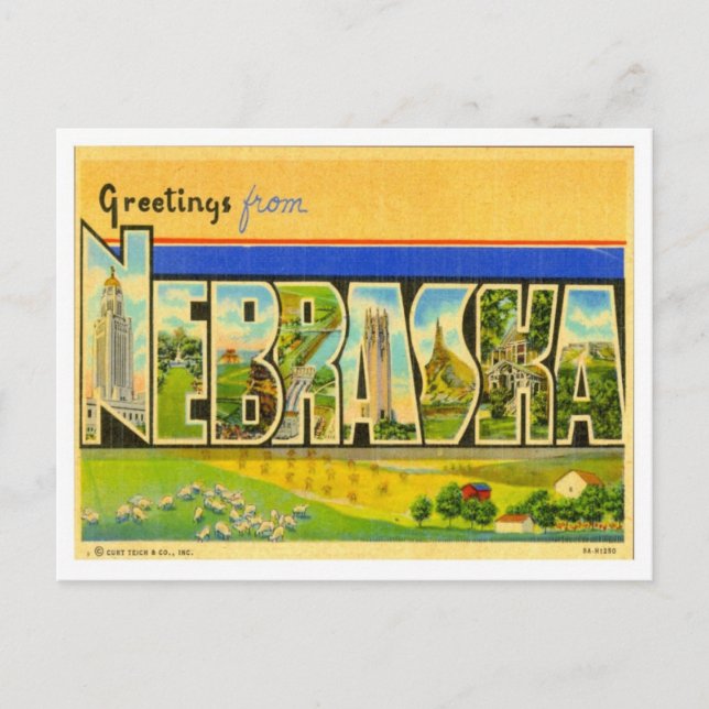 Hälsning från Nebraska Vykort (Framsida)