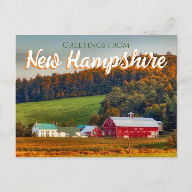Hälsning från New Hampshire Postcard Foliage Vykort (Framsida)