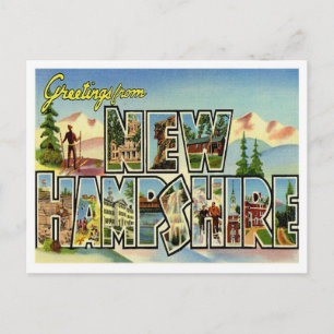Hälsning från New Hampshire Vintage Vykort