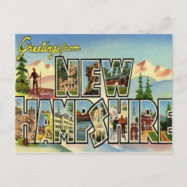 Hälsning från New Hampshire Vykort (Framsida)