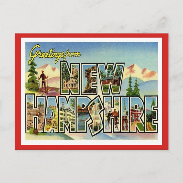 Hälsning från New Hampshire Vykort (Framsida)