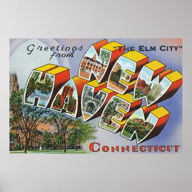 Hälsning från New Haven, CT Poster (Framsidan)