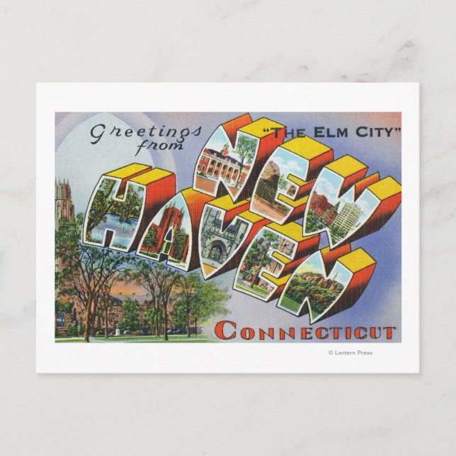 Hälsning från New Haven, CT Vykort (Framsida)