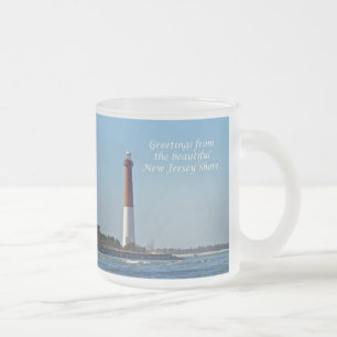 Hälsning från New jersey - Barnegat Light Frostad Glasmugg