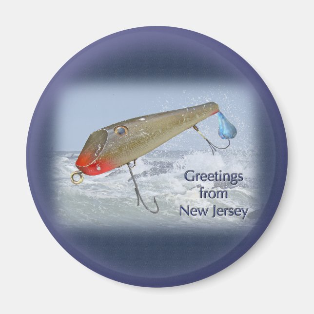 Hälsning från New jersey fisketur Magnet (Framsidan)