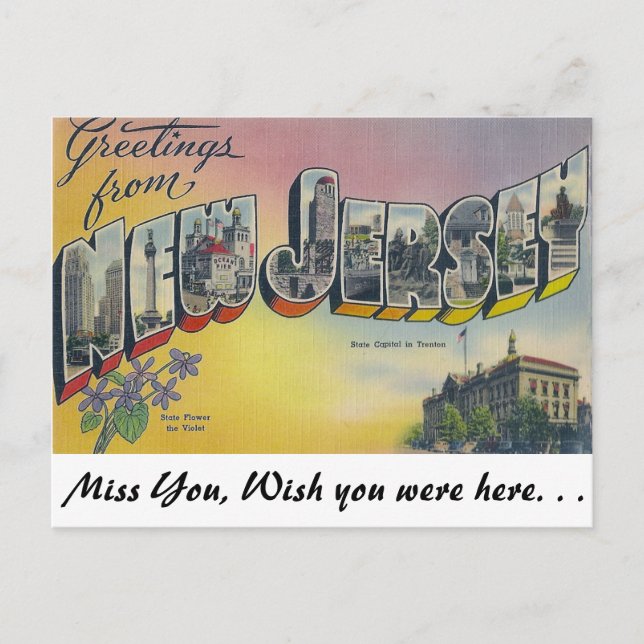 Hälsning från New jersey Vykort (Framsida)