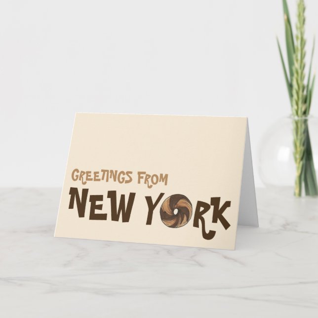 Hälsning från New York City Marble Rye Bagel NYC Kort (Framsida)