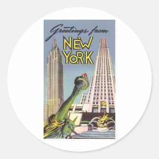 Hälsning från New York Runt Klistermärke