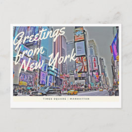Hälsning från New York Times Square vycard Vykort
