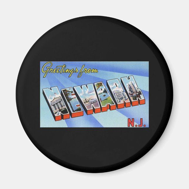 Hälsning från Newark New jersey Magnet (Framsidan)