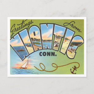 Hälsning från Niantic, Conneticut Vintage resor Vykort