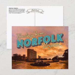 Hälsning från Norfolk, VA-postkort Vykort