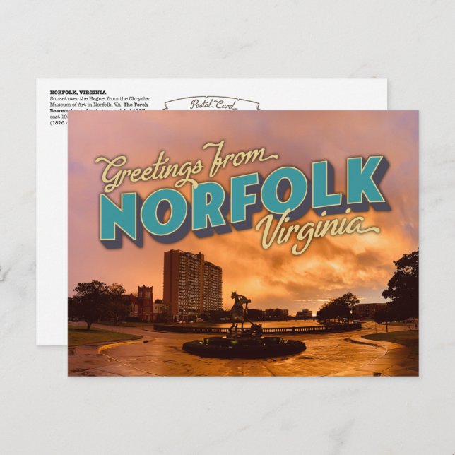 Hälsning från Norfolk, VA-postkort Vykort (Fram/baksida)