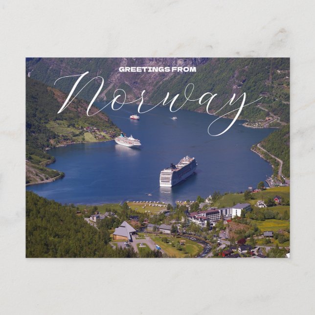 Hälsning från Norge Cruise Postcard Vykort (Framsida)