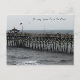 Hälsning från North Carolina!" Pier Fishing Vykort